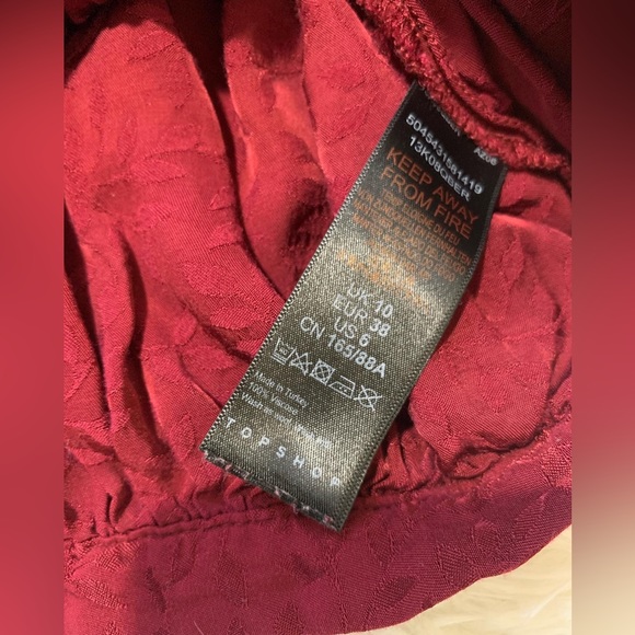 Topshop Bell sleeves Crop Jacquard Blouse - Picture 3 of 6